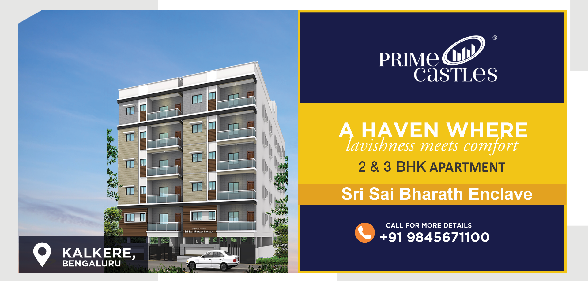 Sri Bharath Enclave, Elevation Plan, 2 bhk and 3 bhk residential apartment in NRI Layout, Ramamurthy Nagar, Bangalore