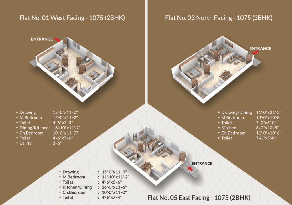 A R Platinum residential apartment 2 BHK 3D floor plan in T C palya, Bangalore
